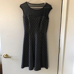 EnFocus Studios Fit n Flare Lace dress with Mesh Yoke Size 4 black